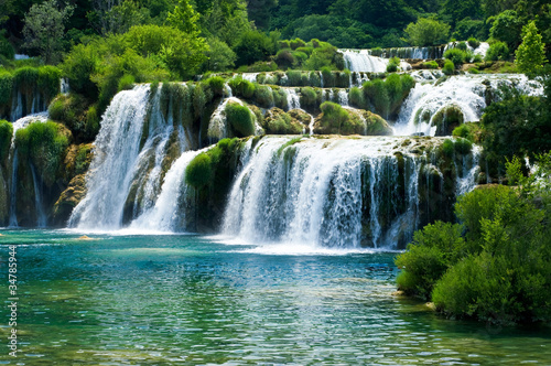 Naklejka na drzwi Waterfall