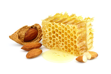 Wall Mural - Honeycombs with almonds