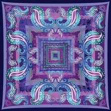 Bandanna Design In Blue Purple And Teal