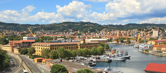 Wall Mural - Panorama of La Spezia and naval base.