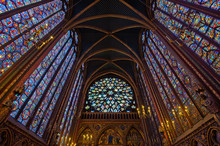 Interior Of Sainte-Chapelle, Paris, France