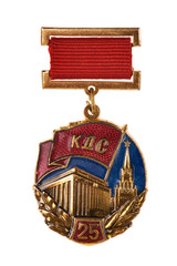 russian medal on white background