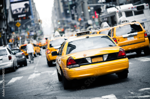 Naklejka - mata magnetyczna na lodówkę New York taxi