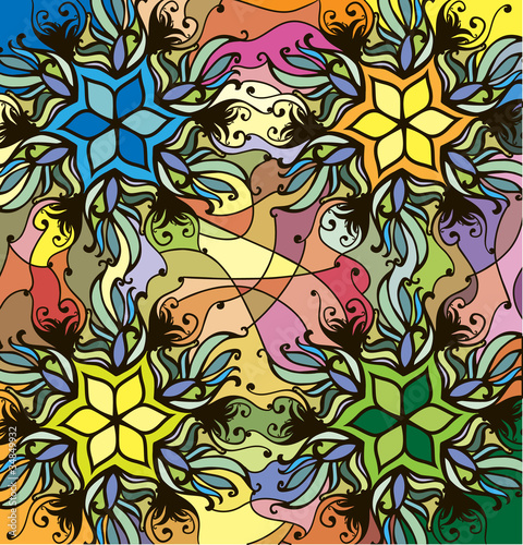 Naklejka dekoracyjna Stained glass pattern