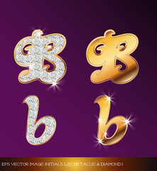 eps Vector image: initials (ｂ)  metallic & diamond I