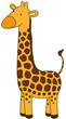 Vector cute giraffe cartoon character, isolated, no gradients