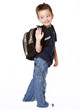 Young boy with backpack
