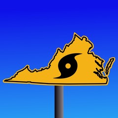 Wall Mural - Virginia warning sign with hurricane symbol illustration