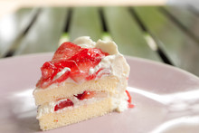 Homemade Strawberry Cake With Cream