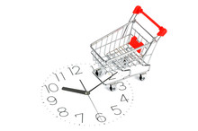 Shopping Cart And Clock Face