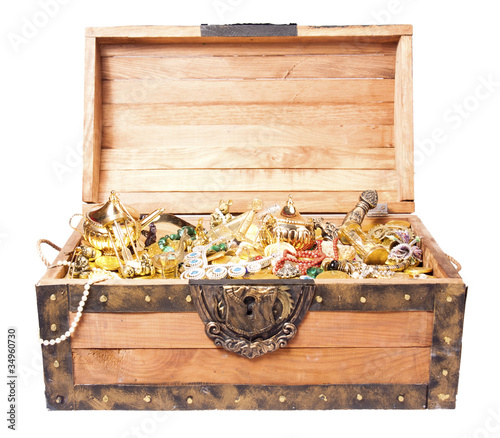 treasure chest isolated on white