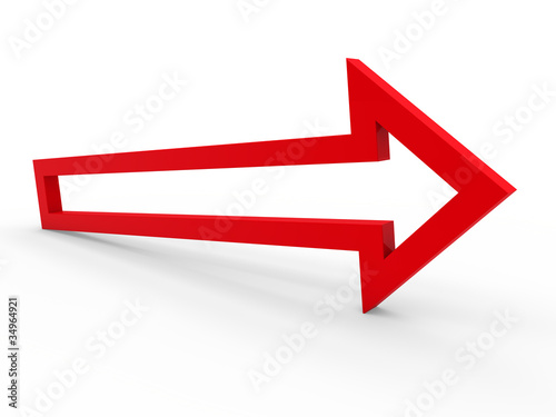 3d arrow red way