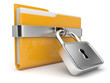 © Alexander - Yellow folder and lock. Data security concept. 3D isolated