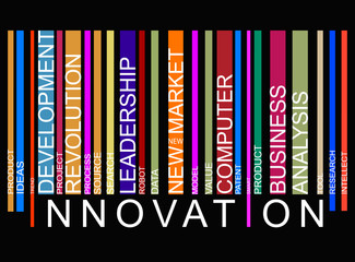 colorful innovation text barcode, vector