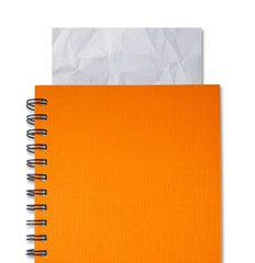 Wall Mural - Crumpled paper in orange notebook