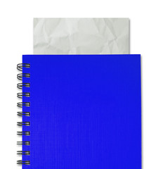 Wall Mural - Crumpled paper in blue notebook