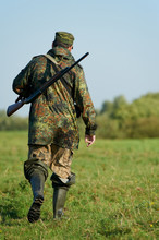 Hunter With Rifle Gun