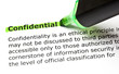 Dictionary definition of the word Confidential highlighted in green