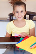 © kmiragaya - Beautiful latin girl working on her art project at home