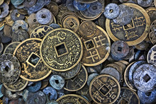 Close Up Of Vietnamese Coins