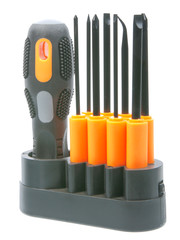 Wall Mural - Set of orange-black screwdrivers with bits