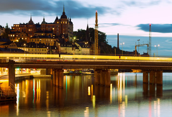 Sticker - Night in the city of Stockholm.