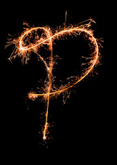 Letter P. Real sparkler alphabet