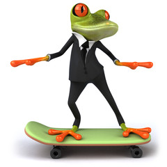 Poster - Grenouille et skateboard