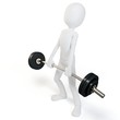 © DNY3D - 3d man easy lifting heavy barbell