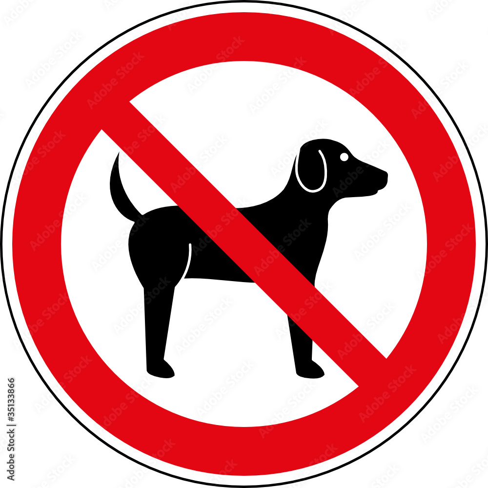 Fototapete Verbotsschild Hunde Verboten Zeichen Symbol Schild