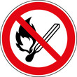 Verbotsschild Feuer - offenes Licht und Rauchen verboten