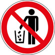 Verbotsschild Kein Mülleimer - Abfallbehälter Zeichen Schild