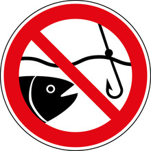 Verbotsschild Angeln - Fischen - Verboten Zeichen Symbol
