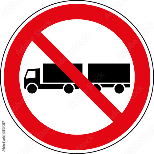 Verbotsschild Lkw Lastkraftwagen Verboten Gespann Buy This Stock