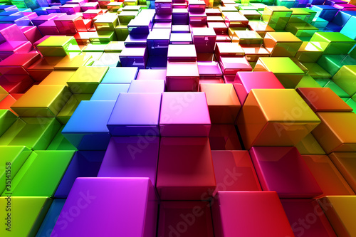 Naklejka na szybę Colorful cubes
