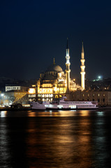 New Mosque, Yeni Camii, at twilight