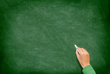 Blank Chalk Blackboard / Chalkboard writing hand