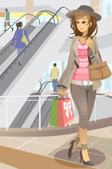 Wall Mural - Shopping woman