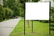 Blank billboard in park