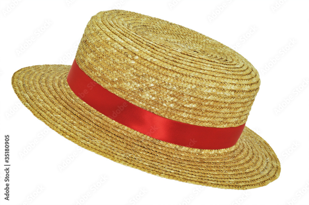 Straw hat with red band Stock Photo | Adobe Stock display picture 1