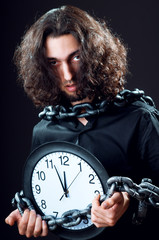 Time concept with man and clock