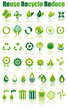 set icone verdi ecologia e ambiente