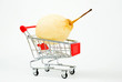 shopping cart with pear