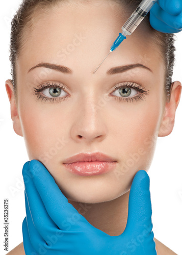 Injection cosmétique avec seringue Tableau sur Toile