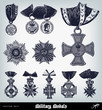 Engraving ancient Military Medals set