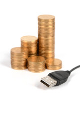 Poster - USB cable and coins