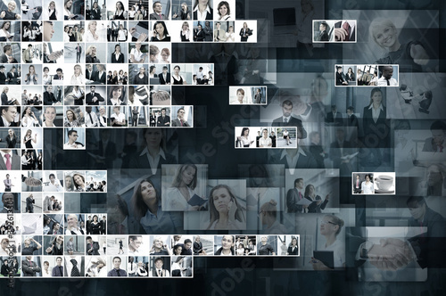 Plakat A large business collage with many persons