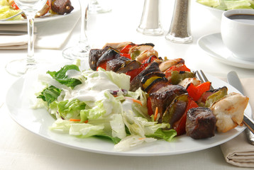 Poster - Kebabs and salad