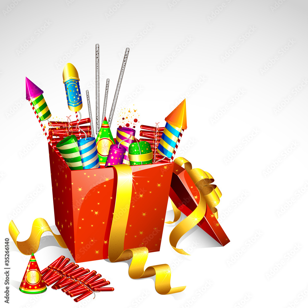 Firecracker in Gift Box Stock Vector | Adobe Stock