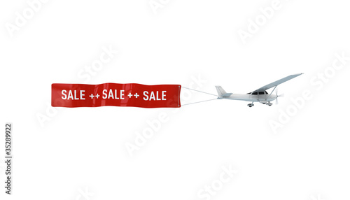 Uber Den Wolken Flugzeug Mit Banner Sale Kaufen Sie Dieses Foto Und Finden Sie Ahnliche Bilder Auf Adobe Stock Adobe Stock